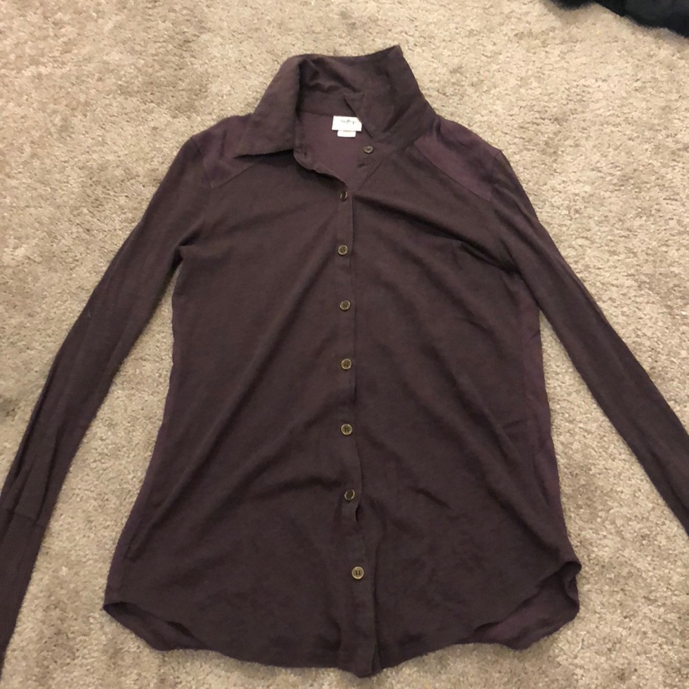 Dark purple button up! Super cute for layering!